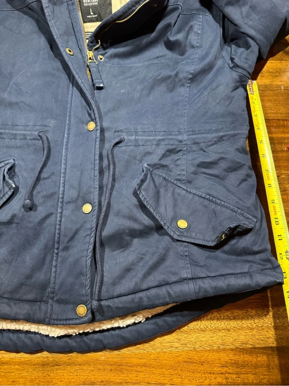 Hollister Navy Hooded Sherpa-Lined Field Jacket